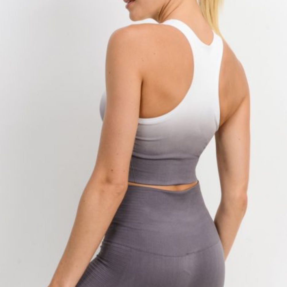 Mono B Racerback Dip-Dye Gradient Ribbed Bra - Picture 4 of 4